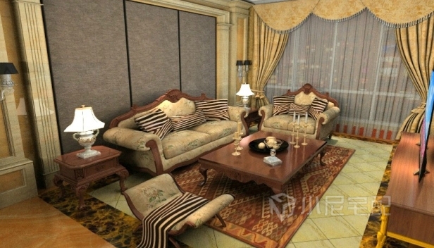 130㎡/兩室兩廳一衛(wèi)/歐式